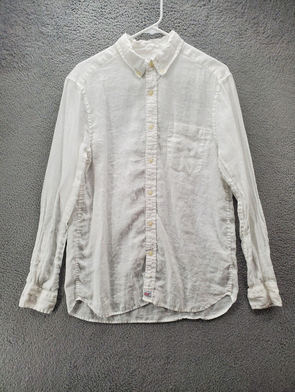 Vineyard Vines 100% Linen Button Down Shirt Mens Medium White Classic Fit